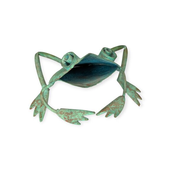 Metal Green & Copper Colored Frog 8" Length - Picture 10 of 11